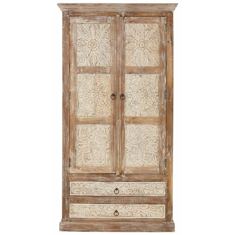 Daouha 2 Door Solid Wood Wardrobe