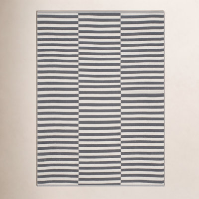 Ilona Ivory Gray Striped Cotton Rug