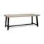 Table d'extérieur moderne 79 po avec bois et métal, gris, 8 places pour table de salle à manger