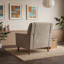 Fauteuil capitonné avec pieds en bois-1054946823