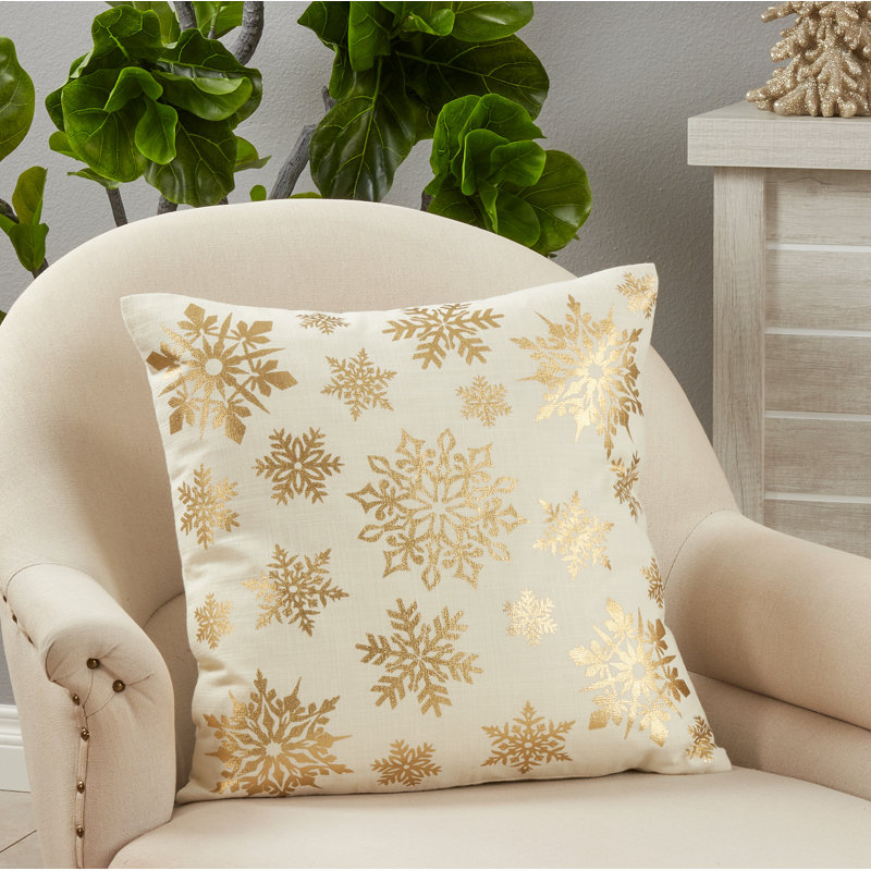 Naledi Collection Cotton Throw Pillow, Polyester/Polyfill, Gold