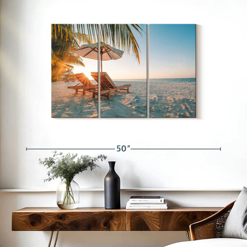 Plage de sable Gillard aux Maldives, H 24 po x l 38 po