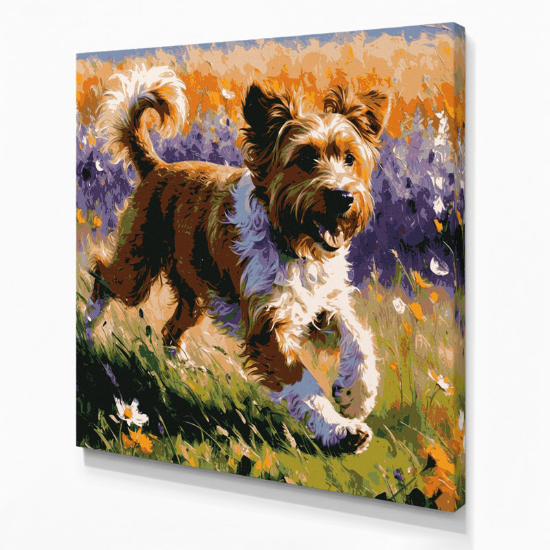 «Dogs Berger Picard», art mural sur toile, H 12 po x l 12 po