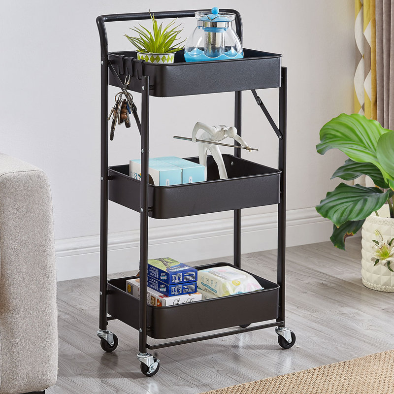 Chariot utilitaire roulant pliable, Noir
