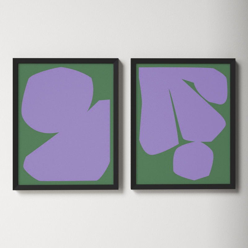 Element. Set Of 2 by Michael Kempen, Black Framed, 20"H x 16"W x 1.25"D