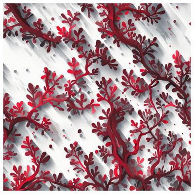 Red Branch Pattern Canvas Gallery Wrap in Many Sizes