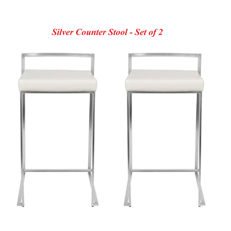 Tabouret de comptoir à hauteur réglable Sluss, Argenté