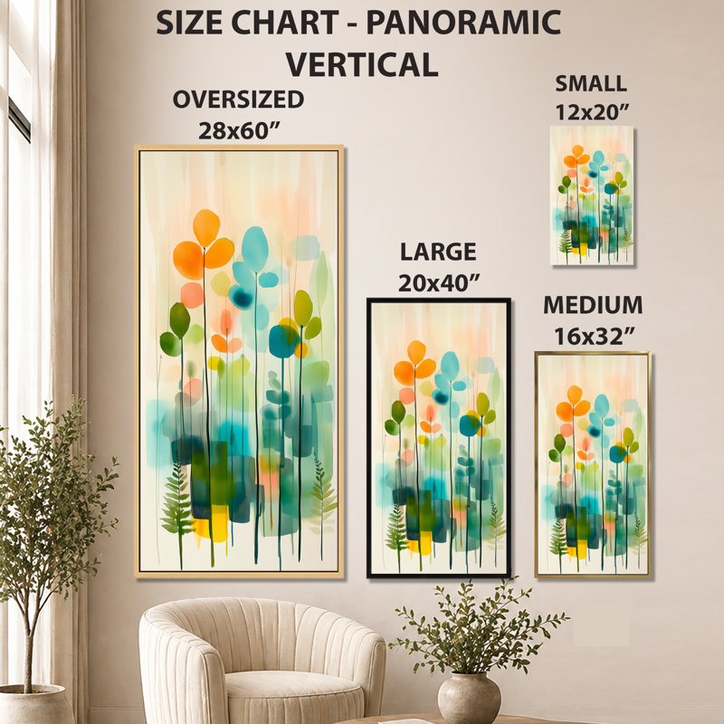 «Green Blue Azriel II», reproduction d'art encadrée sur toile Nature, H 20 po x l 12 po, Toile tendue