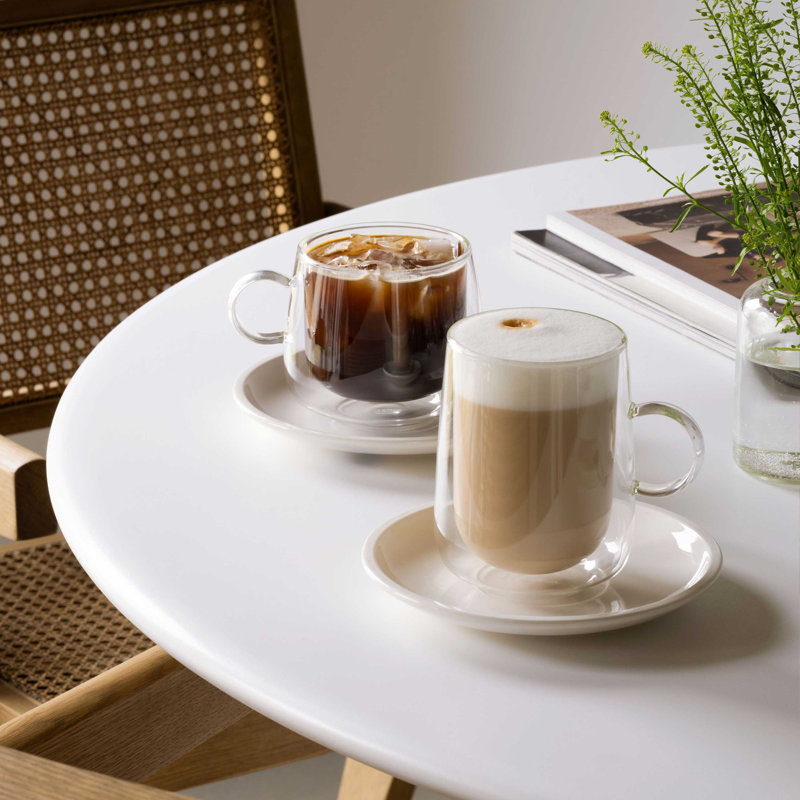Villeroy & Boch – Artesano Hot & Cold Beverages Latte Macchiato Glass, Set of 2 Glasses, Double-Walled Glasses for Cold and Hot Beverages, 11.75 oz, Borosilicate Glass, Dishwasher-Safe, Microwave-Safe