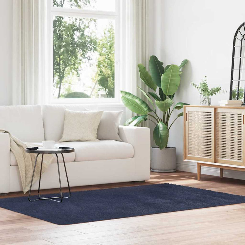 Shaggy Rug High Pile NAVARRA Navy Polyester, Rectangle 130 x 200cm