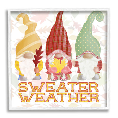 Sweat météo chaleureusement habillé de gnomes, motif de feuille noir, estampe numérique, art texturé par Andi Metz