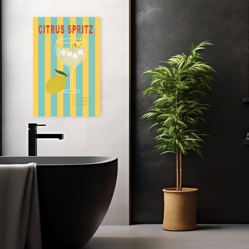 Art mural abstrait et abstrait citronnier, H 24 po x l 16 po