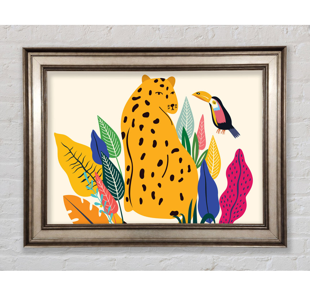 Mid Century Leopard - Einzelner Bilderrahmen Kunstdrucke