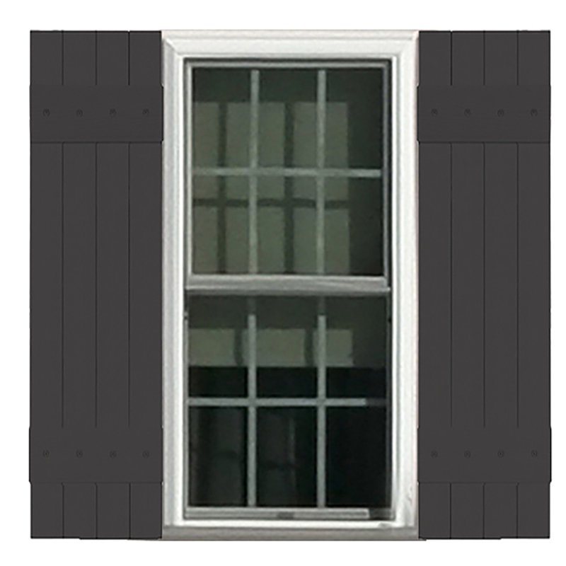 Closed Board and Batten Shutters (PAIR), 43, Black