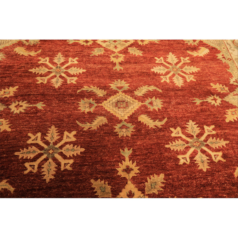 Tapis beige en laine noué à la main 8 pi 2 po x 9 pi 11 po Oushak