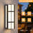 15.75'' H Black Iron Dimmable LED Outdoor Wall Light with Dusk to Dawn and Milk White Acrylic Shade