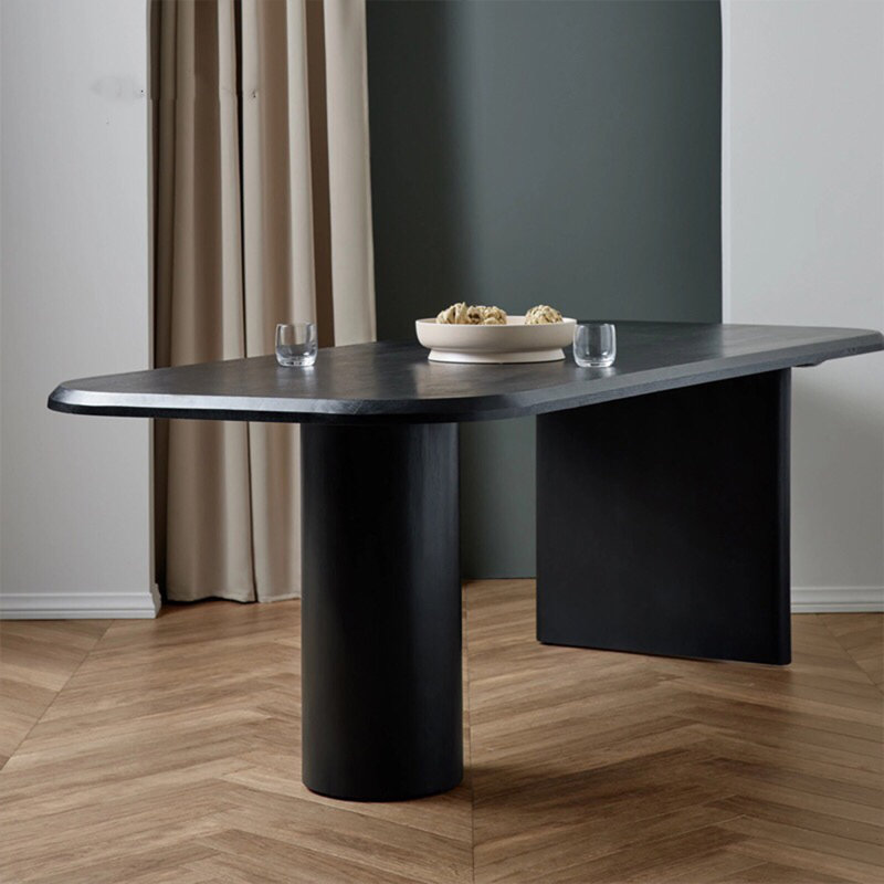 Table de conférence 70,87 "style français rétro en bois massif noir