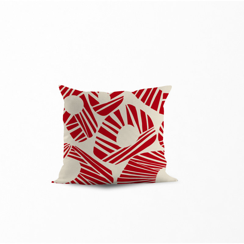 Jeté carré en polyester intérieur / extérieur, L 17 po x H 17 po, Rouge