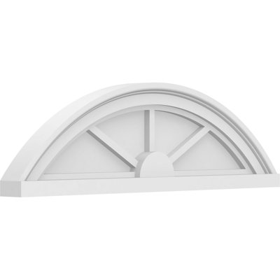 26"W x 7-1/2"H x 2"P Segment Arch 3 Spoke Architectural Grade PVC Pediment