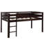 Lit mezzanine bas en bois avec échelle-1321849268