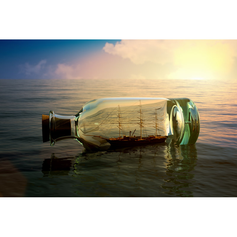 Ship In A Bottle by DigtialStorm - Wrapped Canvas Print, 81cm H x 122cm W x 3.8cm D