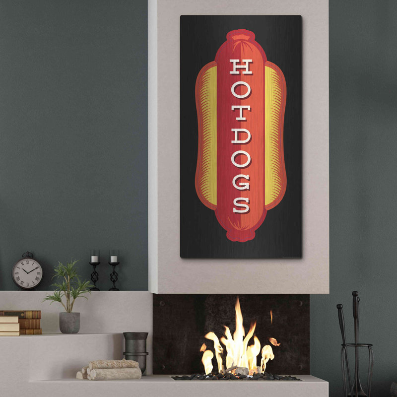 «Hotdogs In Black» par JJ Brando, art mural en métal, H 48 po x l 24 po