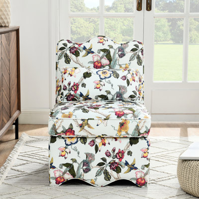 Chaise de salle à manger en flanelle rouge sans accoudoirs avec siège et dossier confortables, coussin décoratif pour le confort de la taille, beau design floral, assemblage rapide, espaces compacts convenables, salle à manger simple, doux, non, décoratif