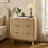 32" High Faux Marble Side Table with 3 Drawers & Fluted Design-1825367024