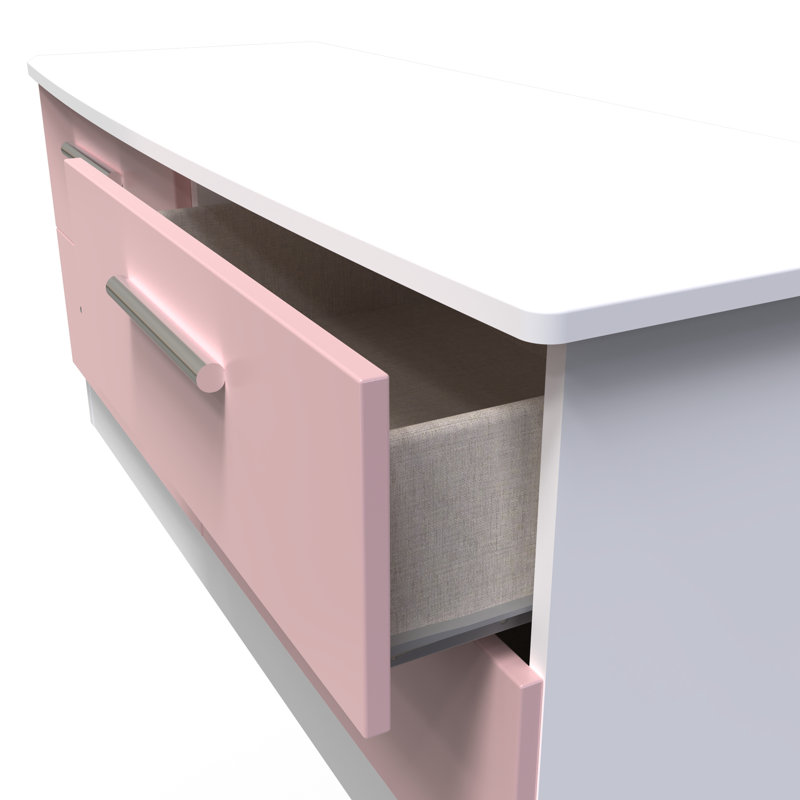 Fully Assembled Letoya 4 - Drawer Chest of Drawers, Kobe Pink/White