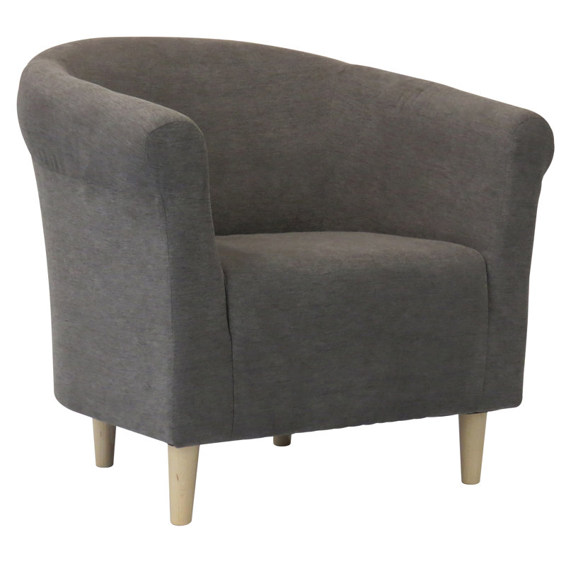 Fauteuil demi-tonneau en polyester l 30,5 po Liam, Sergé Toulan Graphite