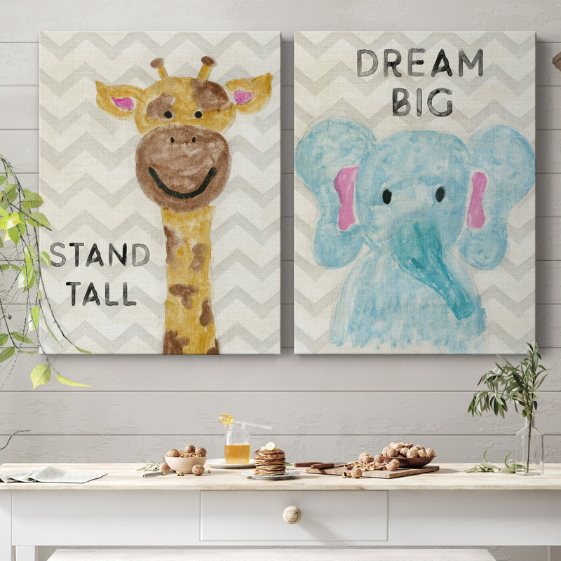 Safari Stand Tall - ensemble de 2 reproductions d'art, Pas de tapis, H 40 po x l 60 po x P 1 po, Toile tendue