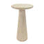 Table d'appoint d'extérieur Edrin Modern MGO en travertin texturé, avec plateau rond et base conique