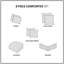 Édredon gris très grand 8 pièces - microfibre douce de luxe brodée et décoration imprimée