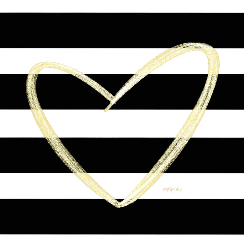 Glam Heart - Peinture, H 12 po x l 12 po, Non, Toile tendue