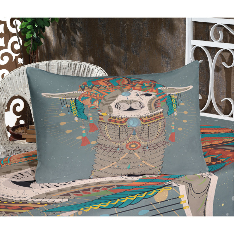 Multicolore drap-housse et coussin décoratif Ambesonne, Ensemble de draps pour très grand lit californien