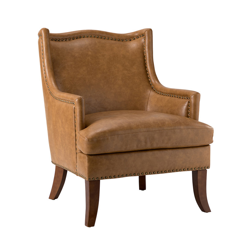 Fauteuil Annalecia, Similicuir brun clair