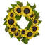 Couronne de plastique 22 po tournesol
