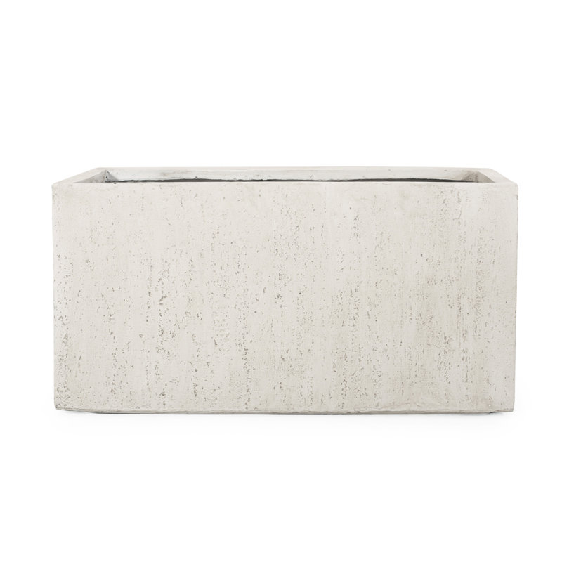 Boîte à fleurs blanche en oxyde de magnésium - oxyde de béton léger d'extérieur l 30,43 po x P 15,49 po H 16 po