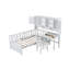 Space-saving White Wooden Twin Bed With Desk & Bookshelf For Modern Bedrooms