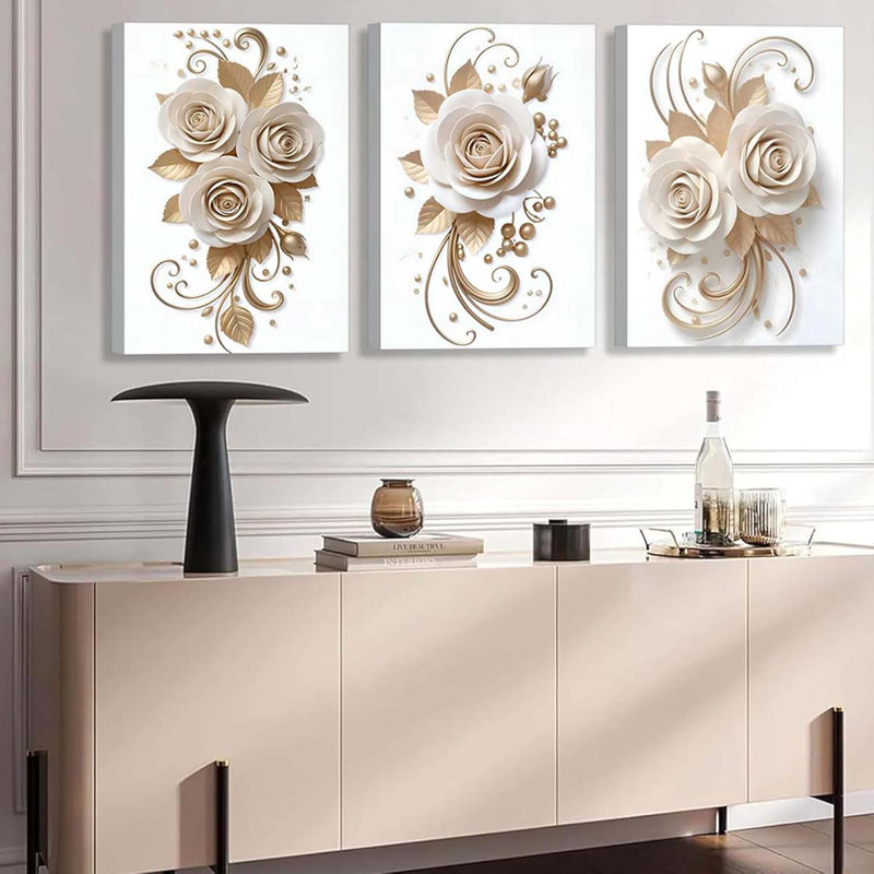 3 Piece Wrapped Canvas Print, 60 cm H x 40 cm W