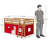 Roxy Twin Wood Junior Loft Bed - Cinnamon Frame with Red and Blue Bottom Tent-1391831502-1391831505