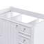 Meuble-lavabo de 36 pouces, sans lavabo, avec une armoire et trois tiroirs, cadre en bois massif et panneau de fibres à densité moyenne, en blanc