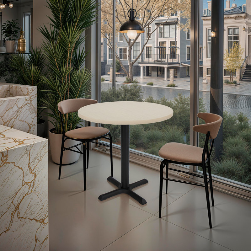 Table de pause ronde 30 po L, Noir, Sable
