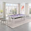 Table de salle à manger d'extérieur / d'intérieur en ardoise avec 4 bancs et accessoires Oasis-90482025-90663843-90663844