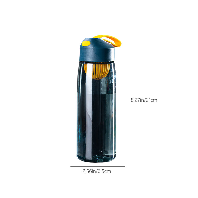 Bouteille d'eau Bouteille d'eau de sport de 550 ml avec boucle de transport et grilles de mélange intégrées, Bleu