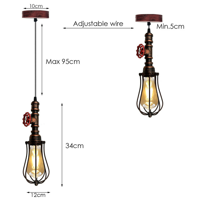Lushton 1 - Light Bulb Pendant, Brushed Copper