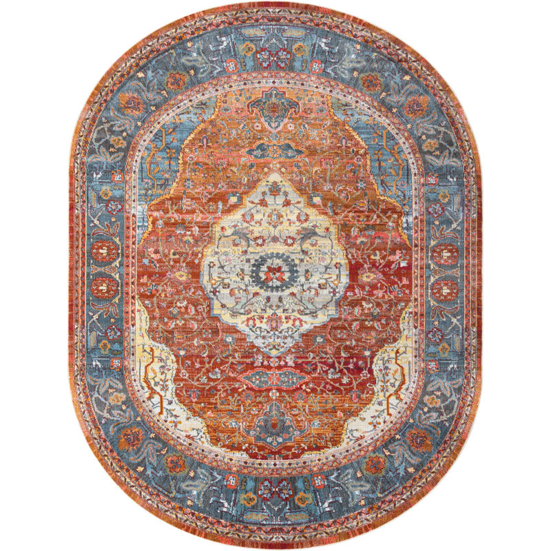 Majed Abstract Indoor Rug, Oval 7'10" x 10'