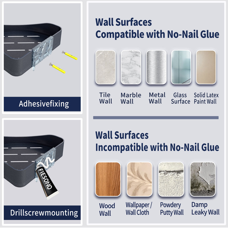 Étagères de douche d'angle de luxe, organisateur d'angle à 2 niveaux pour salle de bain, toilettes et cuisine, support d'étagère de douche en métal antirouille (noir)