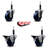 Solid Poly Wheel Swivel Expanding Stem Caster Set 2 Brakes SCC PLB 3.5" x 3/4"