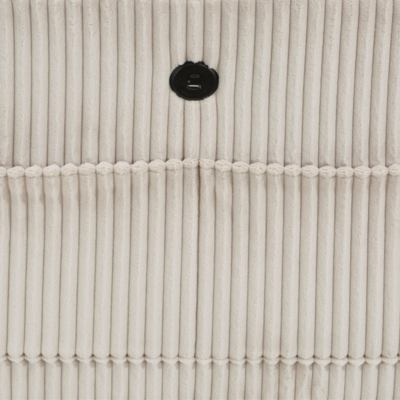 Siège de coin moderne avec rangement en velours côtelé 1pc, Beige